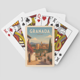 Granada Spain Alhambra Illustration Travel Art Playing Cards