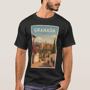 Granada Spain Alhambra Illustration Travel Art T-Shirt