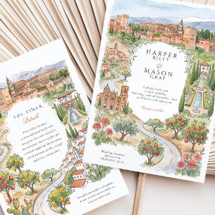 Granada Spain Alhambra Palace Wedding Invitation