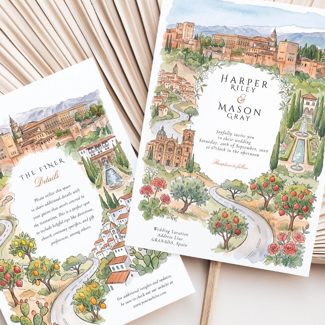 Granada Spain Alhambra Palace Wedding Invitation (Creator Uploaded)
