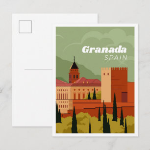 Granada Spain Illustration travel Postcard