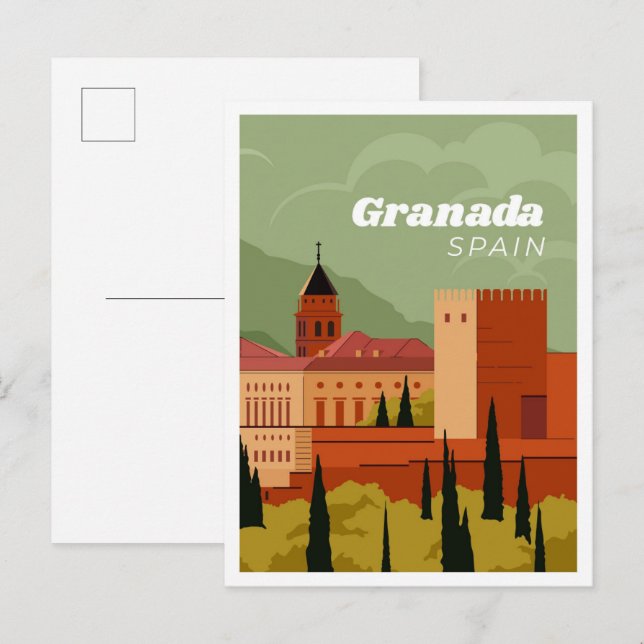 Granada Spain Illustration travel Postcard (Front/Back)