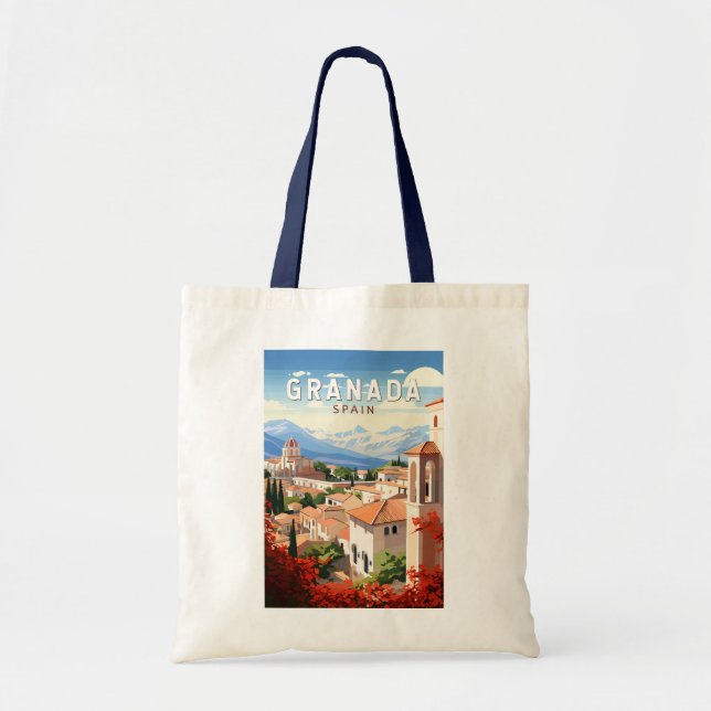 Granada Spain Travel Art Vintage Tote Bag (Front)