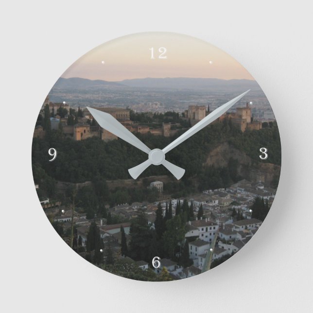 Granada,Spain View Photo Round (Medium) Wall Clock (Front)