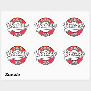Granada spain vintage style logo classic round sticker