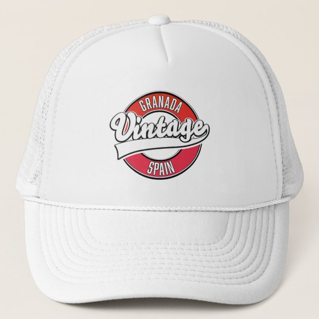 Granada spain vintage style logo trucker hat (Front)