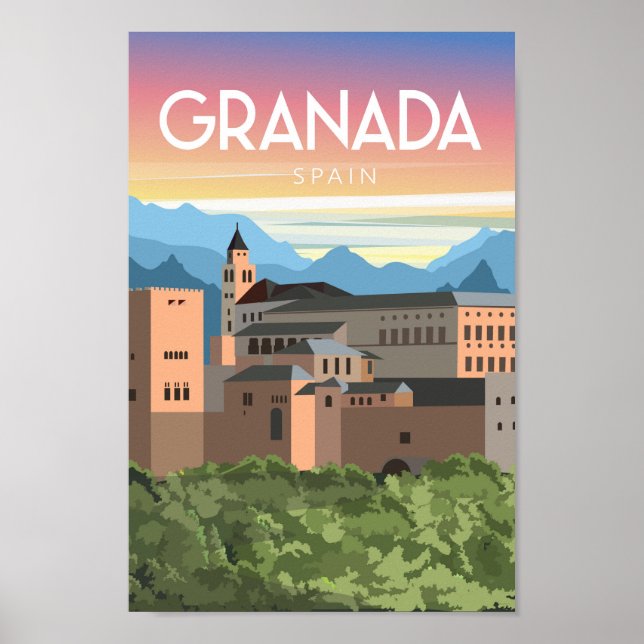 Granada spain vintage trevel poster (Front)