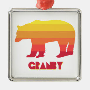 Granby Colorado Rainbow Bear Metal Tree Decoration