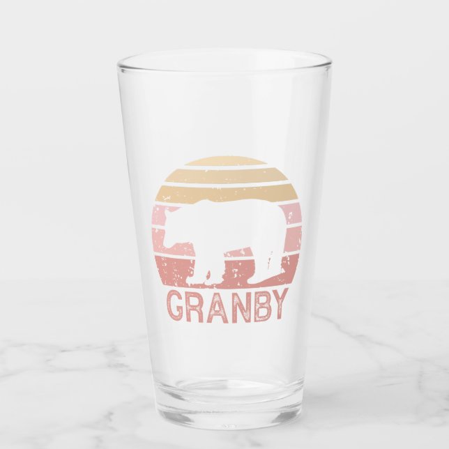 Granby Colorado Retro Bear Glass (Front)