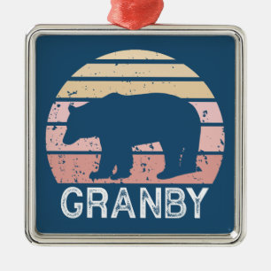 Granby Colorado Retro Bear Metal Tree Decoration