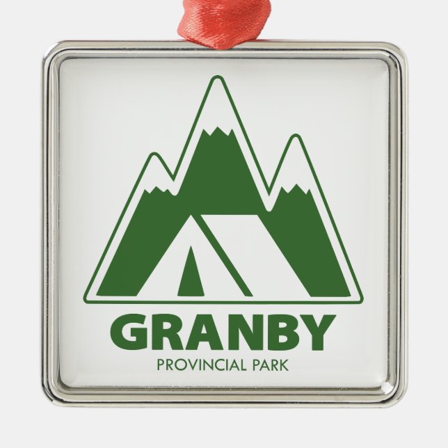 Granby Provincial Park Mountains Camping Metal Tree Decoration (Front)