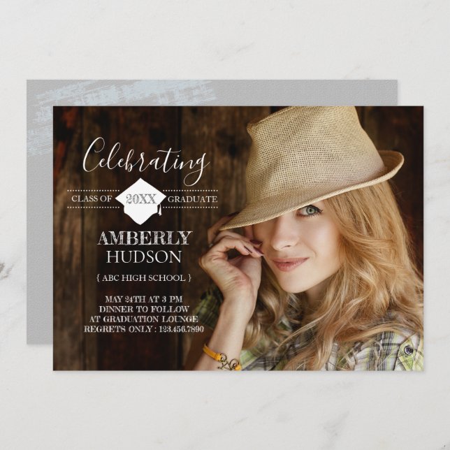 Grand Achievement Graduation Photo Announcement (Front/Back)