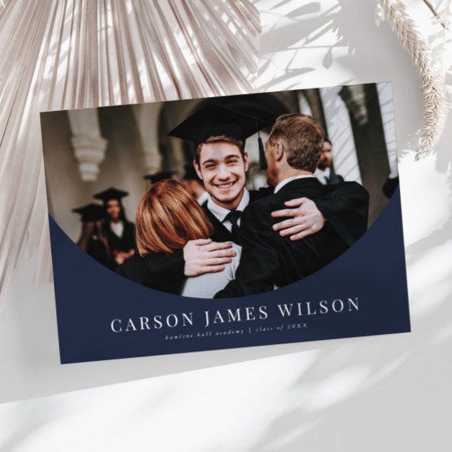 Grand Arch Photo Navy Graduation Announcement (Creator Uploaded)