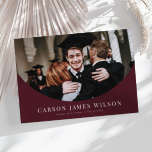 Grand Arch Photo Red Graduation Announcement
