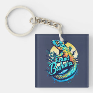 Grand Bahama Caribbean Gecko Key Ring