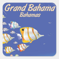 Grand Bahama cartoon travel poster