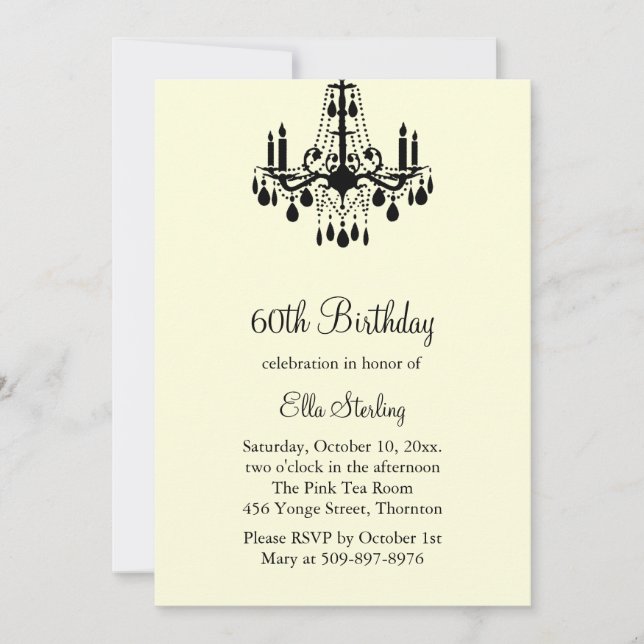 Grand Ballroom Birthday Invitation (ivory) (Front)