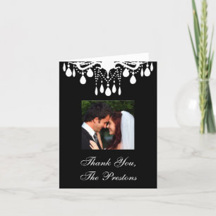 Grand Ballroom Photo Thank You Card (black)