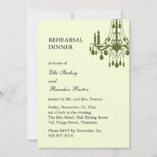 Grand Ballroom Rehearsal Dinner Invitation (green)