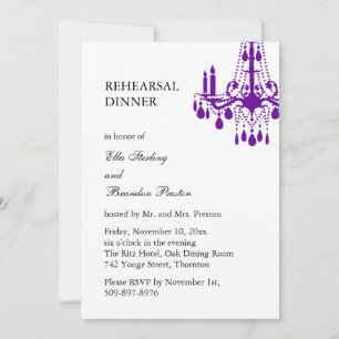 Grand Ballroom Rehearsal Dinner Invitation purple