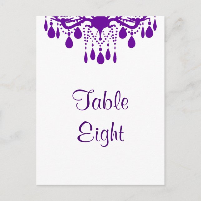 Grand Ballroom Table Number (purple) Postcard (Front)
