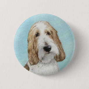 Grand Basset Griffon Vendeen - Original Dog Art 6 Cm Round Badge