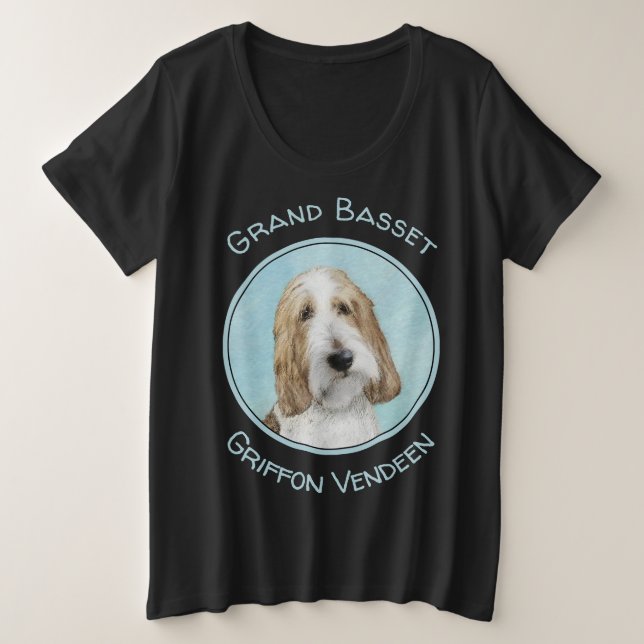 Grand Basset Griffon Vendeen - Original Dog Art Plus Size T-Shirt (Design Front)