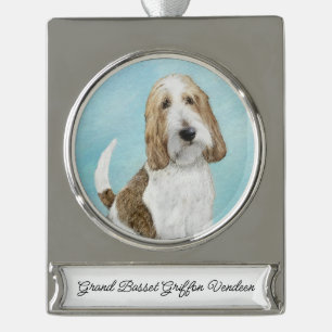 Grand Basset Griffon Vendeen - Original Dog Art Silver Plated Banner Ornament