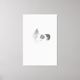 Grand Black&White Retro Face Monochrome Drawing Canvas Print