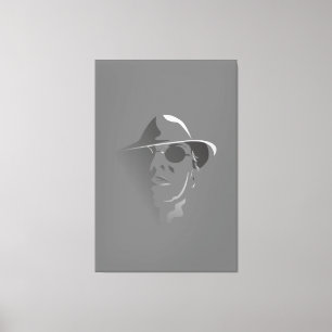 Grand Black&White Retro Face Monochrome Drawing Canvas Print