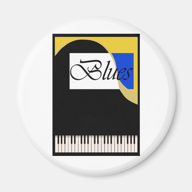 Grand Blues Piano Magnet (Front)