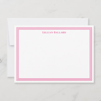 Grand Border Bright Pink Note Card