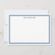 Grand Border Navy Blue Note Card