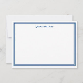 Grand Border Navy Blue Note Card