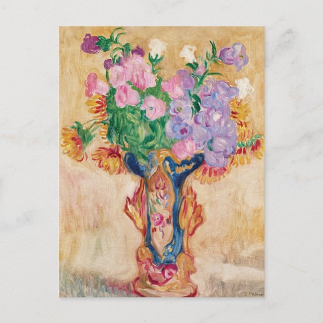 Grand Bouquet au Vase en Porcelaine | Louis Valtat Postcard (Front)
