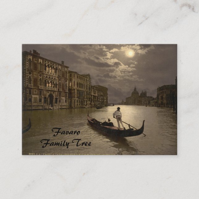 Grand Canal by Moonlight II, Venice, Italy Business Card (Front)