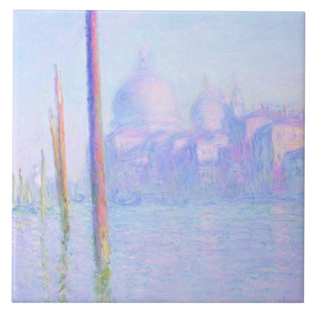 Grand Canal in Venice (by Claude Monet) Tile (Front)