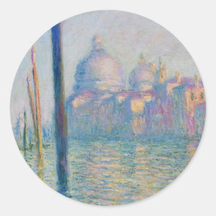 Grand Canal Monet Venice Italy Classic Painting Round Sticker