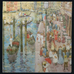 Grand Canal, Venice by Maurice Prendergast Napkin<br><div class="desc">The Grand Canal, Venice (1898/1899) by Maurice Prendergast is a vintage post impressionism fine art watercolor maritime painting. Houses and homes with traditional Italian architecture along the Venetian canal. A seascape featuring a the famous canals and a cityscape in Venice, Italy. Crowds of people are walking by the waterfront, beautiful...</div>