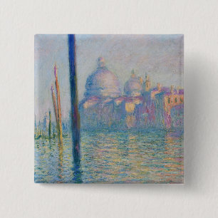 Grand Canal Venice Monet Painting Art 15 Cm Square Badge