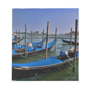 Grand Canal water with gondalo boats lined up Notepad