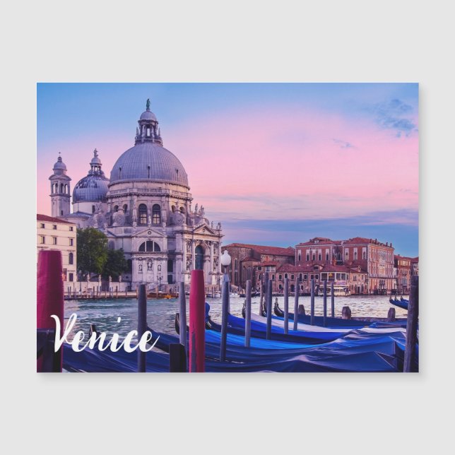 Grand Canal with gondolas and church in Venice (Front)