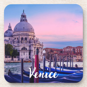 Grand Canal with gondolas and church in Venice Coaster