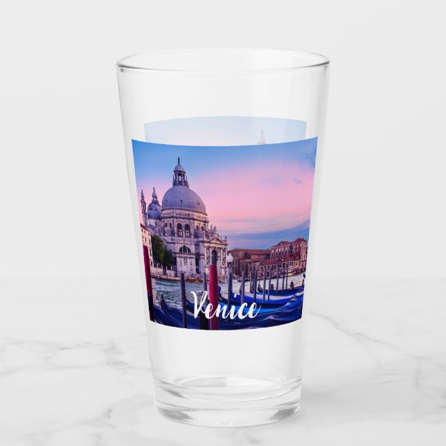 Grand Canal with gondolas and church in Venice Glass (Front)