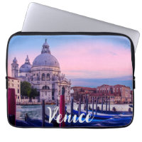 Grand Canal with gondolas and church in Venice