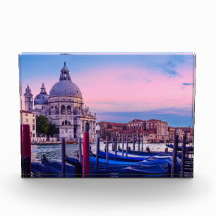 Grand Canal with gondolas and church in Venice Photo Block