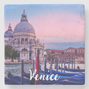 Grand Canal with gondolas and church in Venice Stone Coaster