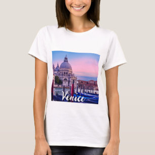 Grand Canal with gondolas and church in Venice T-Shirt