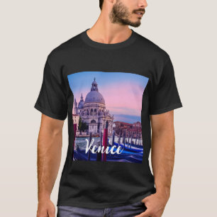 Grand Canal with gondolas and church in Venice T-Shirt