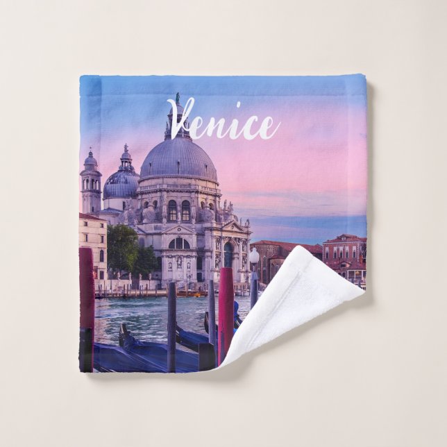 Grand Canal with gondolas and church in Venice Wash Cloth (Wash Cloth)